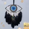 Itens de novidade Evil Eye Dream Catcher Boho Home Decor Ornamentos de carro Decoração Berçário Quarto Infantil Dreamcatcher Decoração de suspensão de parede T240309