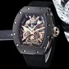 Montre pour hommes, RM47, Tourbillon, mouvement intégré, miroir en cristal saphir, bracelet en caoutchouc, profondément étanche, nouveauté 2024