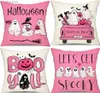 Pillow Case Halloween case black and white ghost pumpkin truck decoration pink case sofa bed decoration 45X45cm T240309