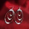 Boucles d'oreilles pendantes JewelryTop Store 925 breloques en argent Sterling rondes pour femmes fille bijoux de fiançailles de mariage Noble belle mode