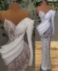 2022 Plus Size Arabo Aso Ebi Lussuoso Guaina di Pizzo Abito Da Sposa Sheer Collo In Rilievo Perle Abiti Da Sposa Vintage Abiti ZJ505