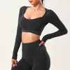 Ribbed Washed Seamless Yoga Set Crop Top Women Shirt Leggings Two Piece Outfit Workout Fitness Wear Gym kostym Sport Set kläder 240228