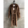 2023 Winter Spanish Lagoon Integrated Women's Long Maillard Belt Loose Fur Jacket 485421