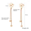 Серьги-гвоздики женские с цветочной кисточкой женские простые универсальные длинные