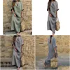 Basic Casual Jurken Kaftan Marokkaanse Jurken Midden-Oosten Abaya Moslim Arabisch Islamitisch Dubai Indonesië Jurk Elegant Gestreept Gewaad Dhpyc