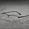 Solglasögon ramar 56-17-145 Pure Titanium Glasses Rim Men's Recponcript Optical Frame Semi-Rimless Myopia