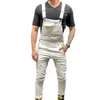 Men's Pants Men Jumpsuit Soft Solid Color Mid Rise Overalls Slim Long For Office