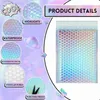 Diğer Tek Kullanımlık Plastik Ürünler 100 PCS Nakliye Paketleme Holografik Lazer Kabarcık Poster Paketleme Çantası Malzemeleri Teslimat Paketi Zarf Torbaları Zarflar Packa