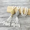 Pendant Necklaces 1Pcs Hollow out zircon charm Pendant CZ Micro pave Shell Pearl Beads tassels Women Fashion Jewelry Necklace MK51235g