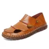 Sandaler över gränsöverskridande överdimensionerade 2024 Summer Men's Leather Handmade Baotou Non Slip Beach Shoes