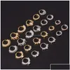 Navel Bell Button Rings 16Pcs Cz Nose Hoop Nostril Bendable Ring Zircon Cartilage Tragus Daith Earrings Septum Clicker Helix Conch Dhkfv