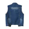 Gilet da donna 2024 Primavera Autunno Donna Denim Moda coreana Senza maniche Jean Giubbotti Per Gilet Cappotti Top femminili Outwear