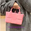 Bottgss Ventss Classic Designer Fashion Arco Tote Bag Novo couro genuíno tecido min rosa sacola ombro único diagonal cruz portátil tem logotipo real