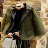 Jackets 2024 Autumn Winter Girls 'Warm Furry Faux Fur Leather Kids Modieus verdikte Parkas Coats Koreaans 3-12 jaar oud