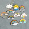 Brooches Rainbow Clouds Enamel Pin Custom Dark White Bag Clothes Lapel Badge Weather Jewelry Gift For Kids Girls Wholesale