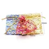 100 st 15x20cm 17x23cm 20x30 Gold Love Heart Rose Organic Bag Wedding Candy Gift Christmas Bag Jewelry Decoration Packaging 240309