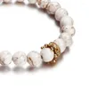 Charm Bracelets Elegant Couple Jewelry Decor Black White Stone Beads 40GB