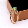 H1A58Groen Rood 100% Natuurlijke Smaragd Robijn 14K Geel Massief Gouden Ring 6 7 8309l