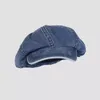 Bérets dame grand nuage grande tête taille chapeau octogonal rétro littéraire Denim lavé coton béret