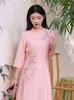 Ethnische Kleidung High-End Frühling Sommer Chinesischen Stil Qipao Kleid Frauen Elegante Stickerei Dame Cheongsam Weibliche S-XXL