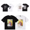 Męska designerka t -koszulka fioletowa marka t -shirt odzież 100 bawełniana koszula graffiti evil zabawa kolorowy alfabet druk szkic Malarstwo olejne wzór Hip Hop l oxvn