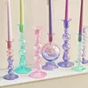 Floriddle Retro Candlesticks Taper Candle Holders Tall Candlesticks Decoration Party Glass Vase Home Decor Wedding Decoration 240304