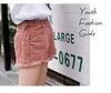 Shorts Blue Denim Jeans Ripped Green Black Pink Pants 2024 Junior Teens Girls Pocket Tassel Trousers