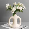 Vase Nordic Vase Hollow Ceramic Flower Pot Potas Grass Home Living Room Decoration Accessoriesインテリアオフィスデスクトップ装飾ギフト