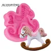 Cake Tools 1Pcs 3D Trojan Horse Shape Silicone Fondant Molds Baby Birthday Decorating Gumpaste Chocolate Moulds D0731234G