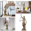 Decorative Objects Figurines European Antique Goddess of Justice Statue Fair Angel Figure Retro Justice Scale Decoration Home Decoration Accessories Artwork T24