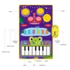 子供向けの80x50cm音楽プレイマット幼児フロアピアノキーボードドラムおもちゃダンスマット6つの楽器サウンド教育おもちゃ240226