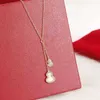 Designer Necklace VanCF Necklace Luxury Diamond Agate 18k Gold Gourd necklace female size gourd pendant male white fritillary full diamond
