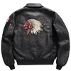 Herfst Winter Mannen Motorfiets Leren Jas Revers Vintage Borduren Locomotief Jassen PU Biker Jas Streetwear Mannelijke 240226