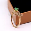 H1A58Groen Rood 100% Natuurlijke Smaragd Robijn 14K Geel Massief Gouden Ring 6 7 8309l