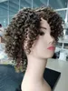 Pixie curls Gray 100 human hair wigs short pixie cut bob salt and pepper real virgin none lace front wig 8inch