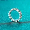 Pendentif Colliers Aimgal Moissanite Bague en diamant 10.5Ct D-Vvs1-3Ex Emerald Cut S Sterling Sier Plaqué Pt950 Bague de queue L240309