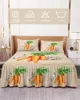 Jupe de lit Vintage texturé ferme carottes, couvre-lit élastique avec taies d'oreiller, housse de matelas, ensemble de literie, drap