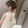 女の子のドレスファッションプリンセスフローラルレースドレス幼児幼児ビンテージヴェスティードノースリーブパーティー結婚式