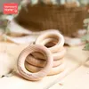 Mamihome 50pc Customize Wooden Ring Baby Teether Bpa Free Beech Ring Teething Toys DIY Nursing Bracelets Gifts Chew Rodents 240307