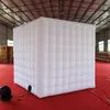 vente en gros coloré 5 ml x 5 m l x 3 mH (16,5 x 16,5 x 10 pi) de mariage carré a mené une tente gonflable de cube de photobooth gonflable avec une ampoule GBR et une ouverture de porte