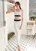 Yoga AL-0010 pak dames zomer verstelbare schouderriem schokbestendige sportbeha elastische taille training yogabroek activewear set