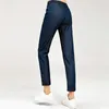 Damskie dżinsy kobiety niebieskie modne wiosenne kieszonkowe dżinsowe ślad dżins