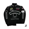 Vêtements de moto F1 Racing Suit Automne / Hiver Team Fly Logo brodé Veste rembourrée en coton Livraison directe Automobiles Motos M DH4P8