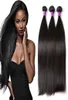 Brazylijskie proste ludzkie dziewicze włosy Weaves 100GPC 3PCLlot Double wątpliwości Naturalny czarny kolor ludzki Remy Hair Extensions4463150