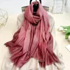 Men's Vests 2024 Simple Spring And Autumn Gradient Scarf For Women Fashionable Warm Long Gauze Gold Silver Tassel