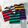 5 color Cotton Purple Striped Tops Slim Fit t shirt Harajuku Tshirt Summer Long Sleeve Korean Feminina oversized 240223