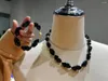 Ensemble collier et boucles d'oreilles en Agate noire irrégulière, combinaison de Bracelet Vintage géométrique Simple pour femme