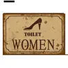 Metal Painting Man Lady Funny WC Sign Metal Poster Toilet Plate Tin Plaque KTV Bar Shop Bathroom Wall Decor Mural Home decoration 8 X 12 Inch T240309