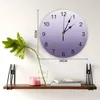 Orologi da parete Orologio rotondo sfumato viola Design moderno Decorazione per la casa Soggiorno Tavolo da cucina per bambini