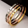 Fashion Europe And America Popular Simple Luxury 316L Stainless Steel Bracelet Diamonds Gold Plated Bangles Jewelry For Women